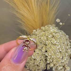 Anel Filhos Menino com Micro Zircônias - Dourado