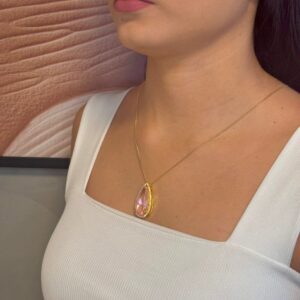 Conjunto Pedra Rosa 60cm - Dourado