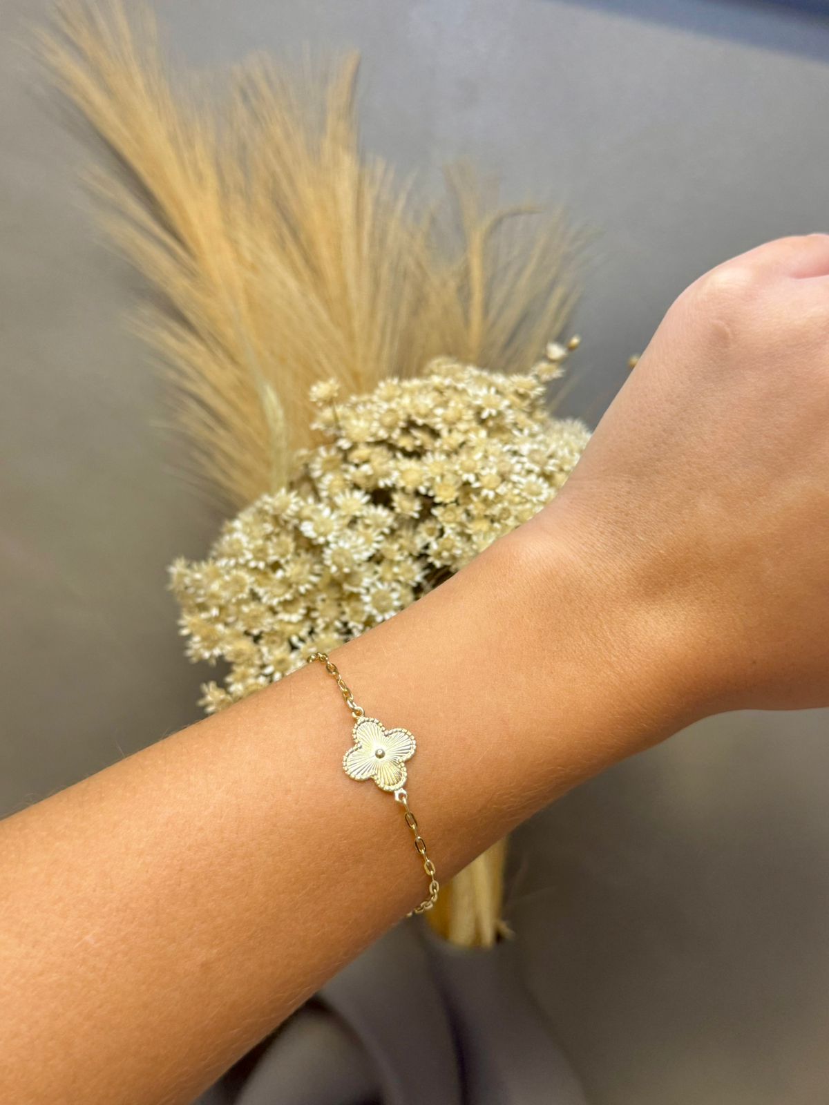 Pulseira Trevo 18cm - Dourado