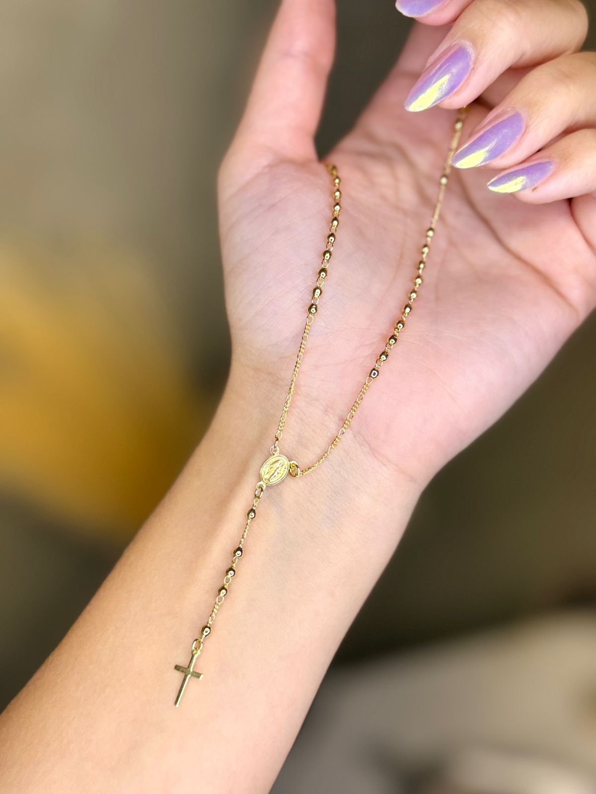 Colar Terço - Dourado