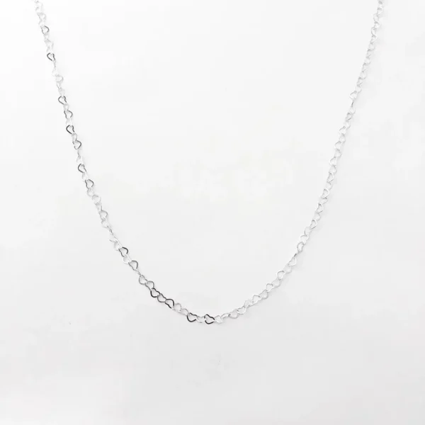 Corrente de Coração 60cm - Prata 925