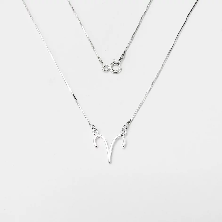Colar Signo Áries 40cm - Prata 925