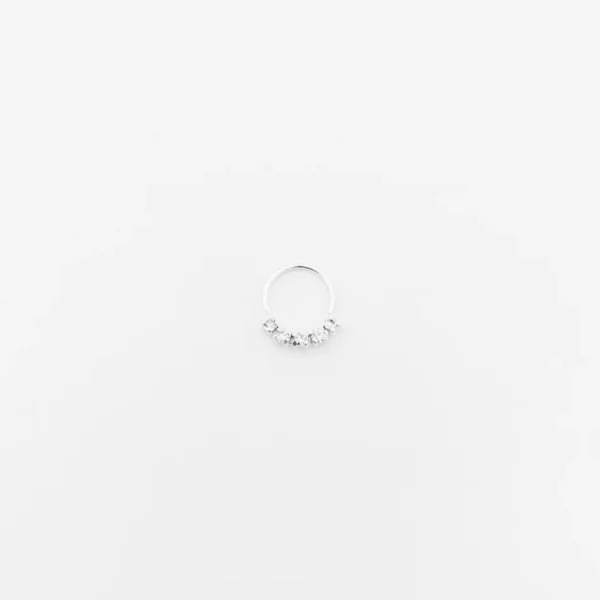 Piercing para Furo Cravejado com Zircônias - Prata 925