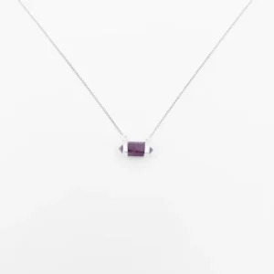 Colar com Cristal de Ametista 40cm - Prata 925