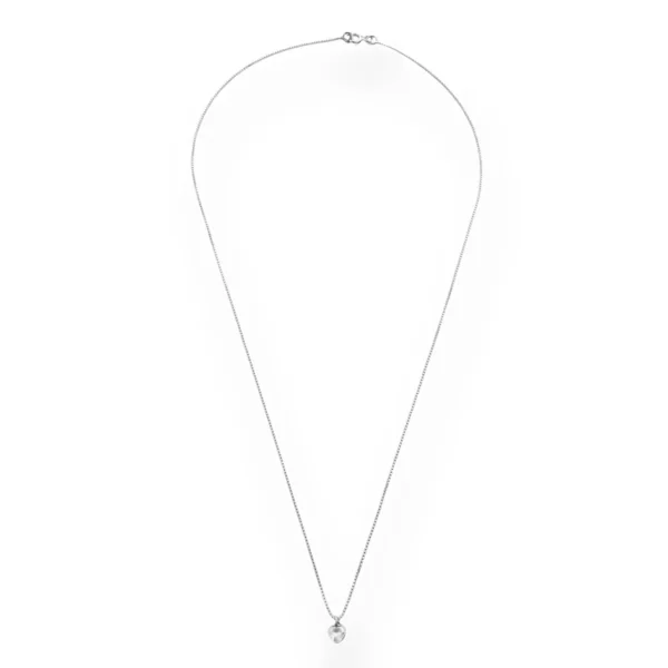 Colar com Zircônia de Coração 40cm - Prata 925