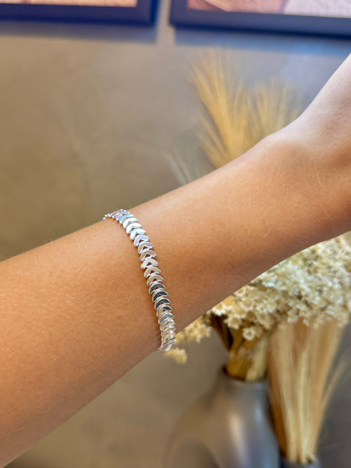 Pulseira Folhas Articuladas 18cm