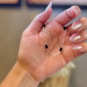 Pulseira Retangulos Pretos Minimalistas 18cm