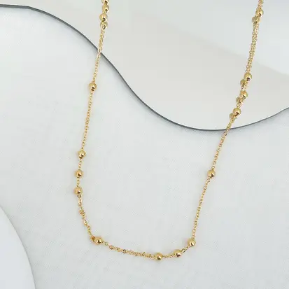 Colar com Sequência de ABS 45cm - Dourado