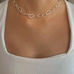 Colar Choker Coração Orgânico 35cm