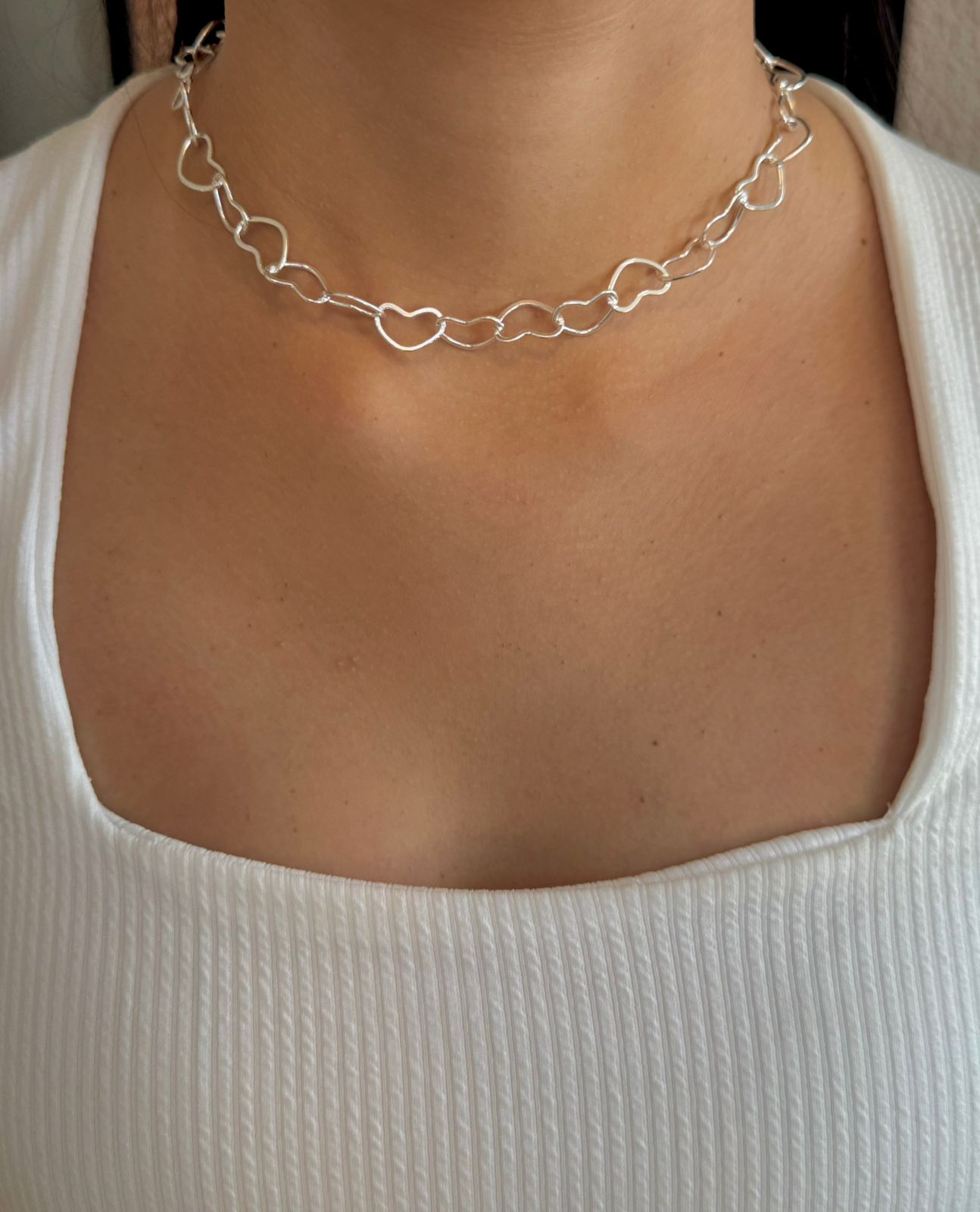 Colar Choker Coração Orgânico 35cm