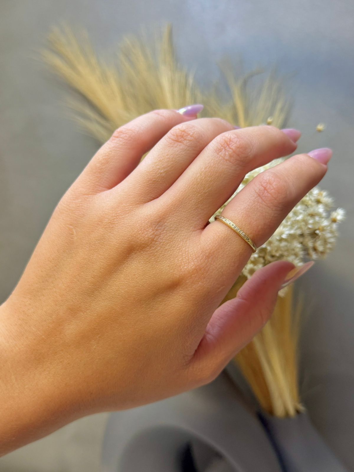 Anel Meia Aliança com Micro Zircônias - Dourado