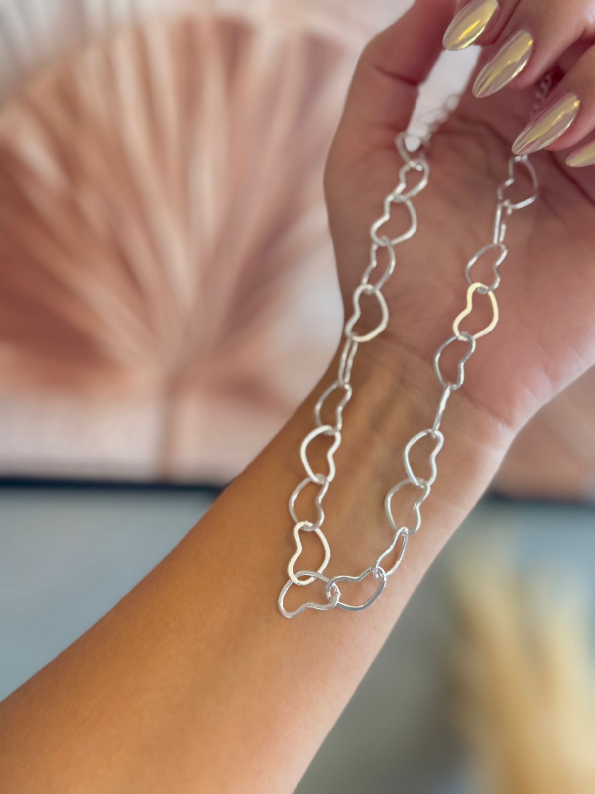 Colar Choker Coração Orgânico 35cm