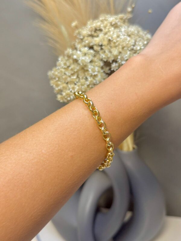 Pulseira Elos Médios 18cm - Dourado