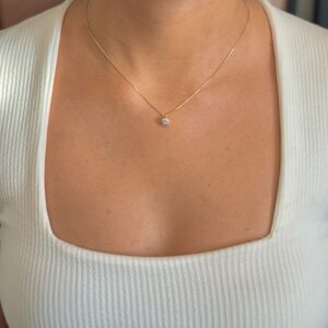 Colar Pingente Cristal - Dourado