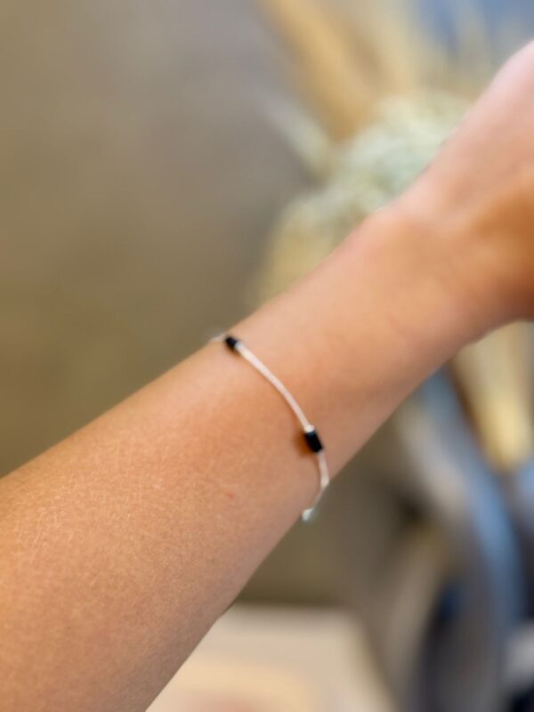 Pulseira Retangulos Pretos Minimalistas 18cm - Imagem 2