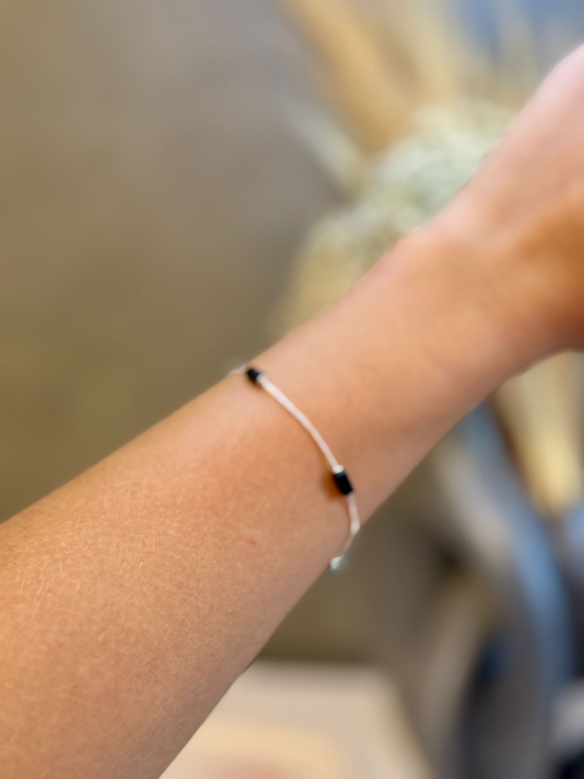 Pulseira Retangulos Pretos Minimalistas 18cm