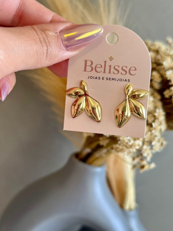 Brinco Meia Flor - Dourado - Imagem 3