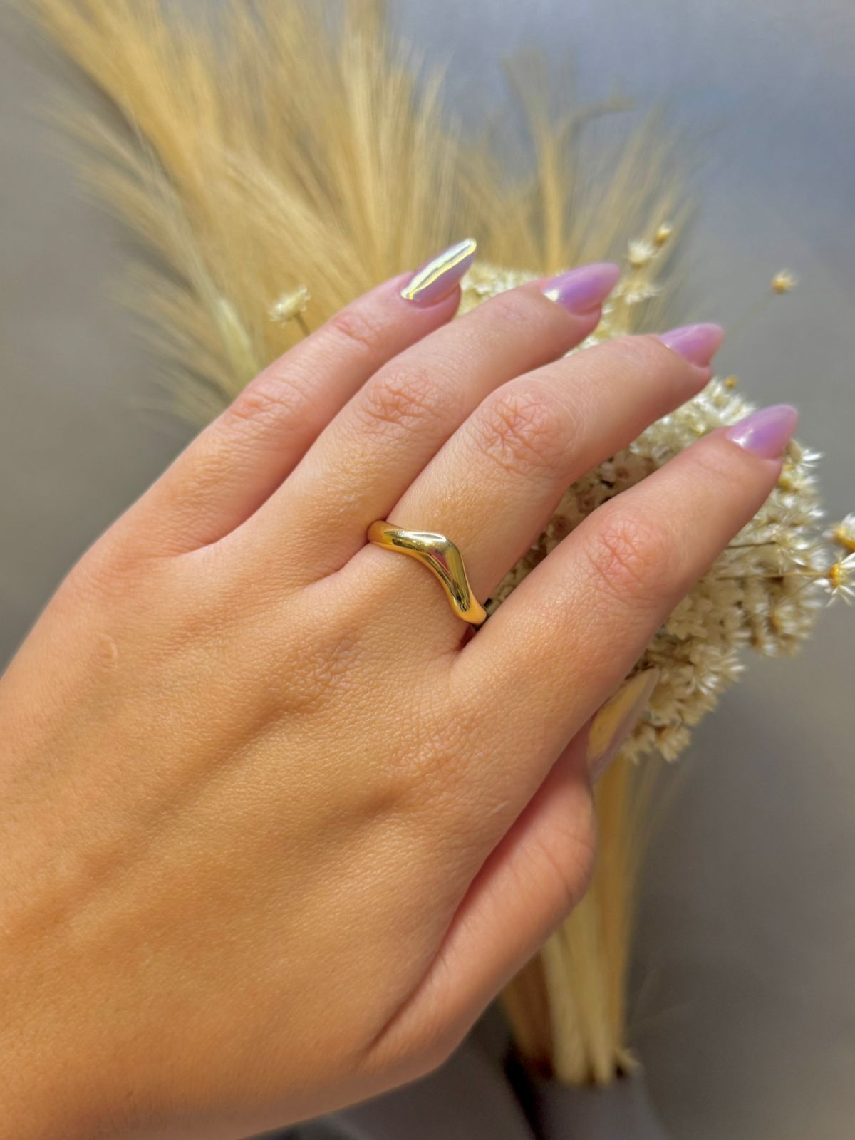 Anel Wave - Dourado