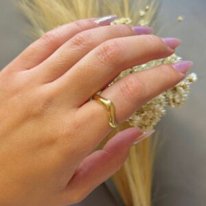 Anel Wave - Dourado