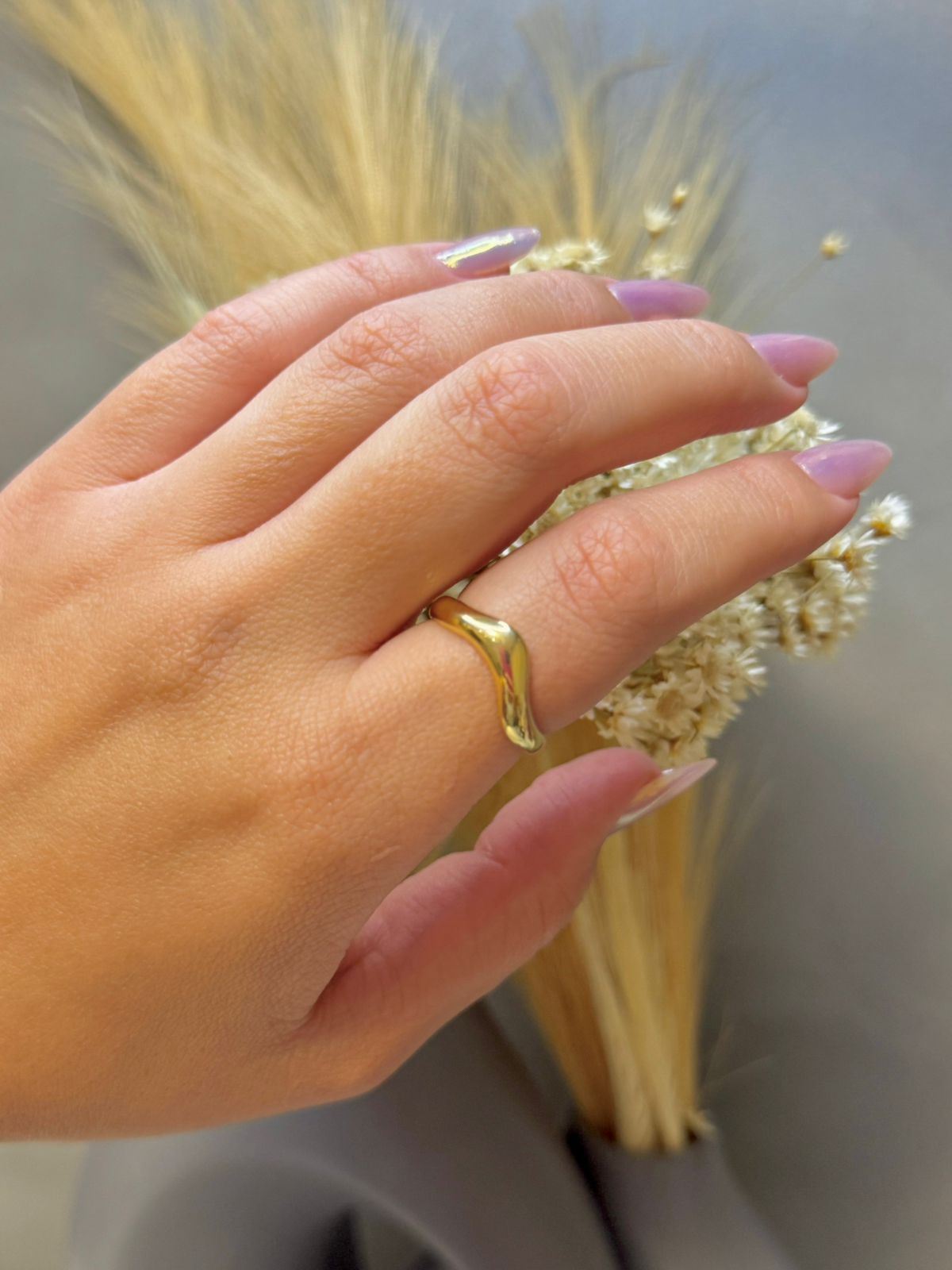Anel Wave - Dourado