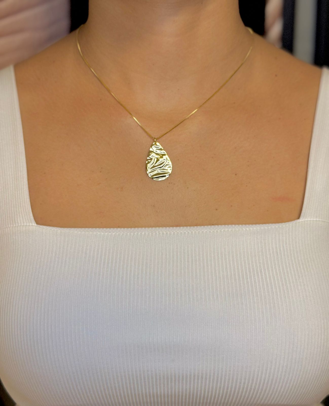 Colar Gotal Texturizada - Dourado