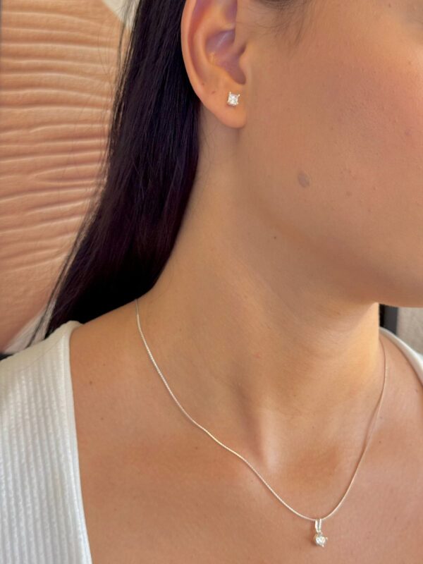 Conjunto Colar Quadrado com Zircônia 45cm