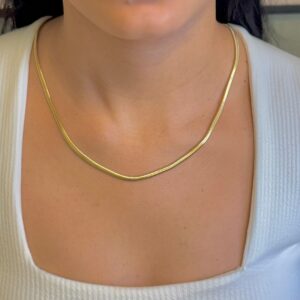 Colar Malha Snake 3MM 50cm - Dourado