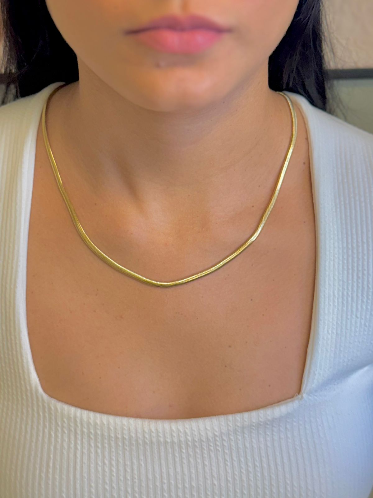 Colar Malha Snake 3MM 50cm - Dourado