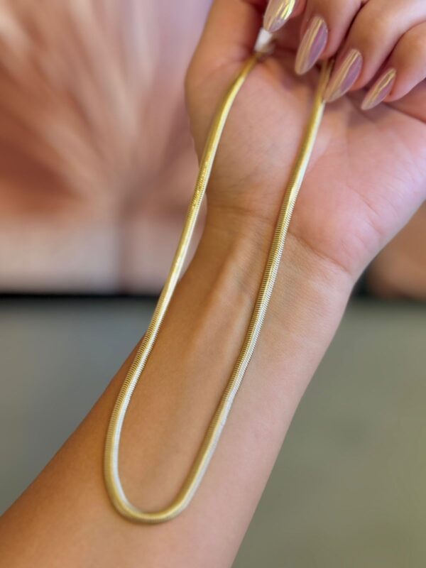 Colar Malha Snake 3MM 50cm - Dourado - Imagem 2