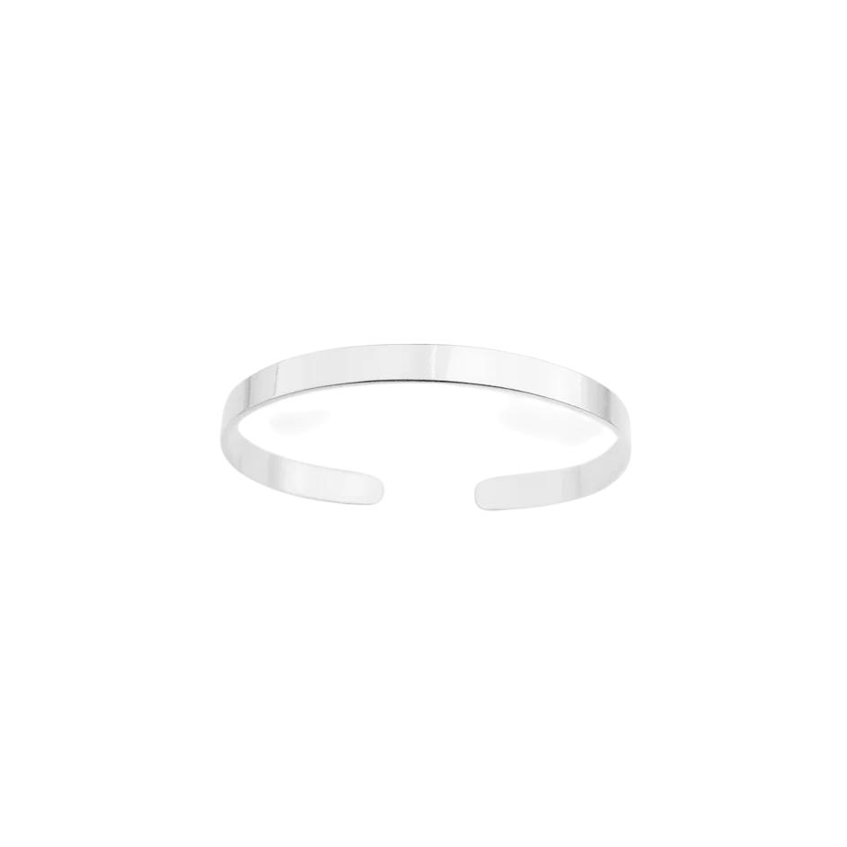 Bracelete Liso Ajustável - Prata 925
