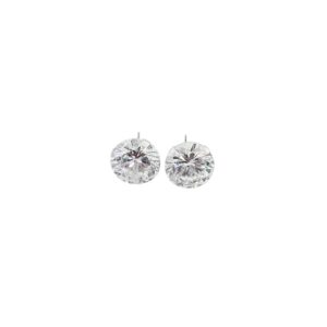 Brinco de Zircônia Redonda 12mm - Prata 925