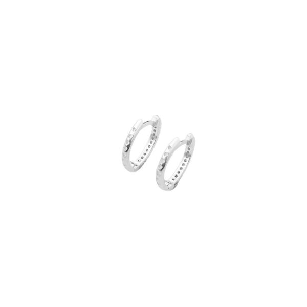 Brinco Argola Cravejada com Zircônias - Prata 925 - Imagem 2