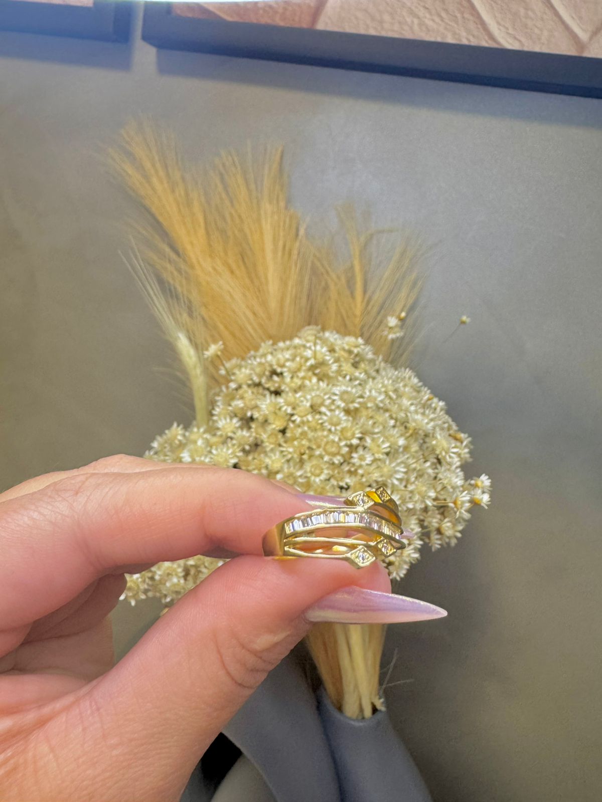 Anel Glamour Lux e Micro Zircônias - Dourado