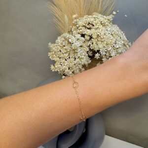 Pulseira 3 Corações 17cm - Dourado