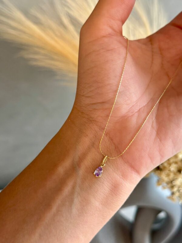 Conjunto Tiffany Gota Roxo - Dourado - Imagem 3