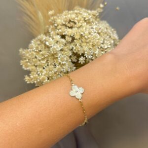 Pulseira Trevo 18cm - Dourado