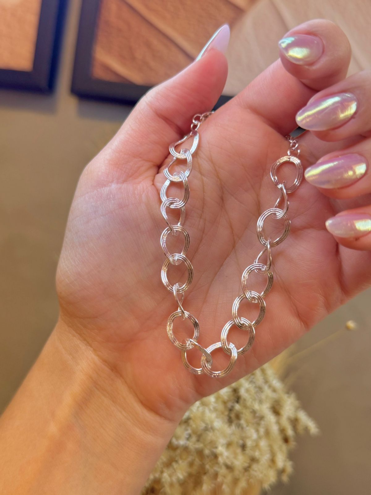 Pulseira maxi Elos Texturizados 18cm