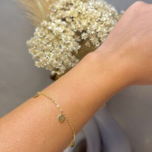 Pulseira Pingente de Coração 18cm - Dourado