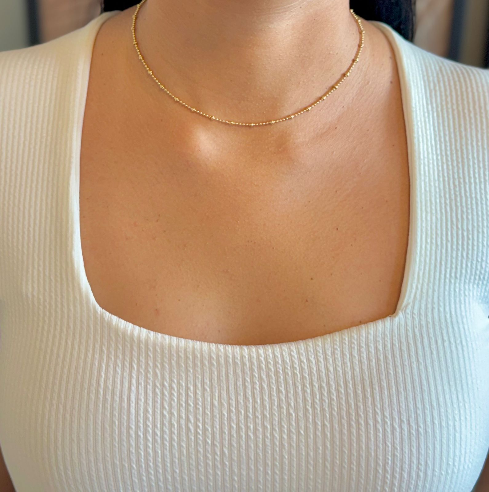 Colar Choker Bolinhas - Dourado