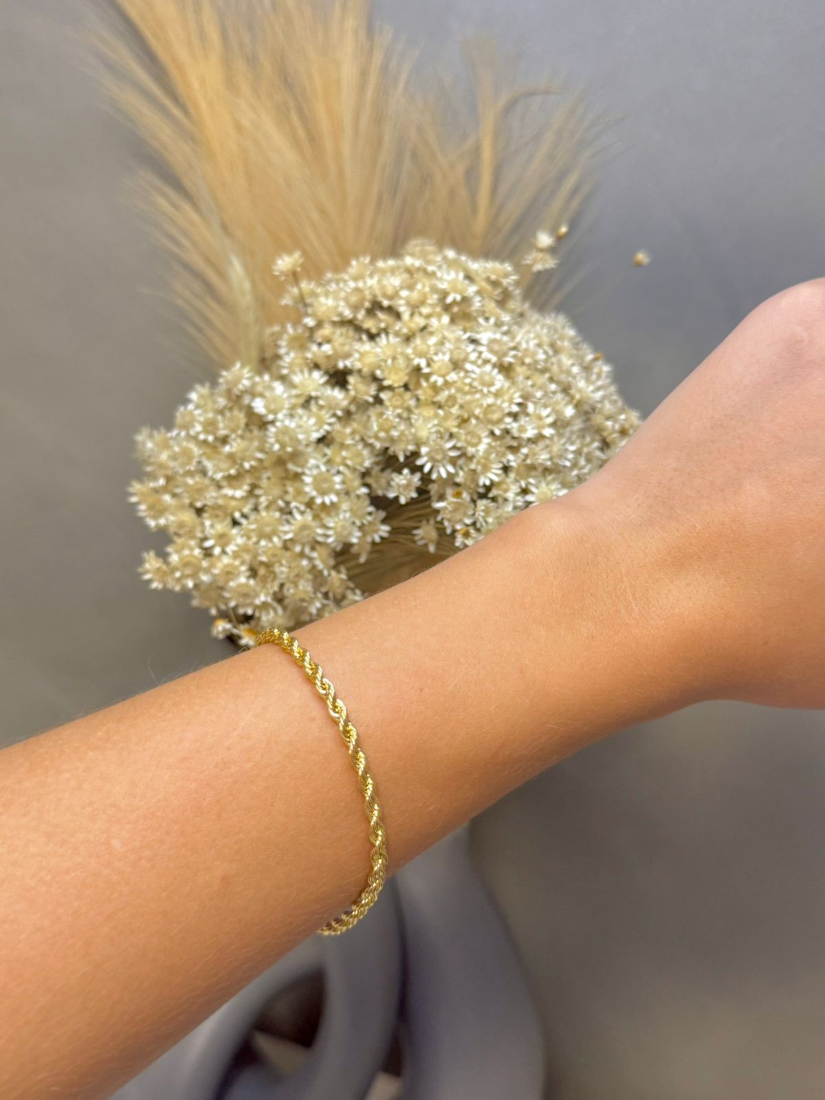 Pulseira Elo Torcido 18cm - Dourado