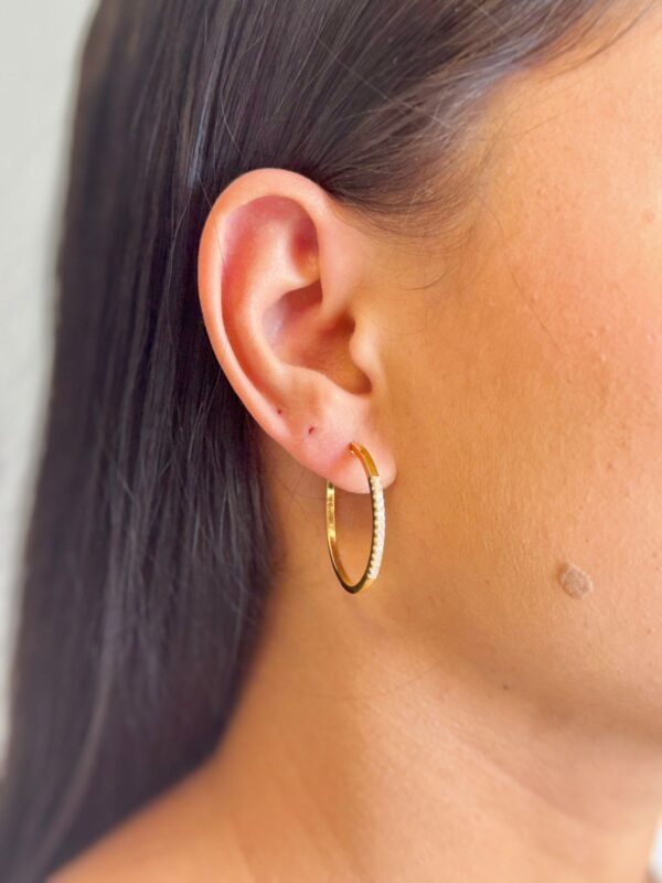 Brinco Argola com Micro Zircônias - Dourado