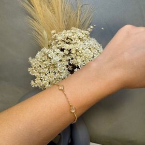 Pulseira Ponto de Luz 18cm - Dourado