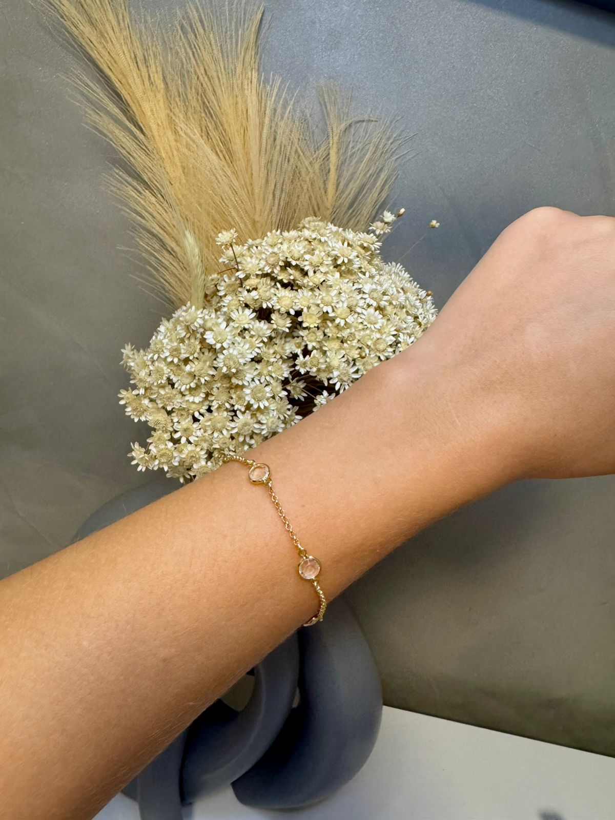 Pulseira Ponto de Luz 18cm - Dourado