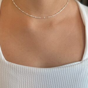 Colar Choker Bolinhas Minimalistas 35cm