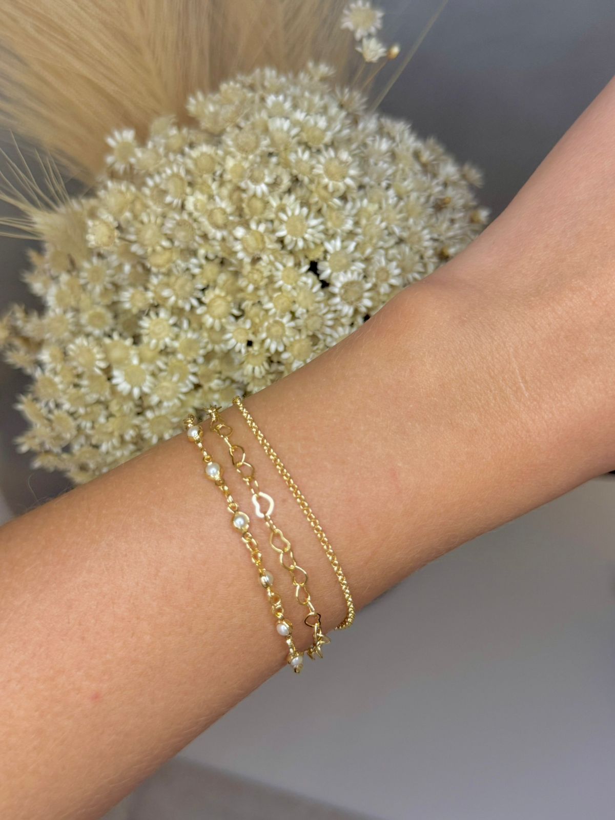 Pulseira Trio 18cm - Dourado