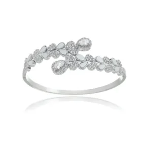 Bracelete Sequência de Gotas com Madre Pérola e Zircônias - Ródio Branco