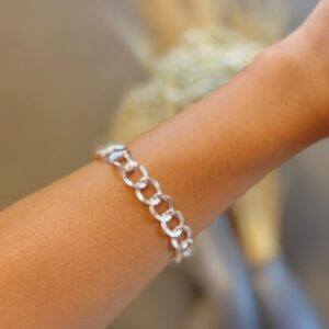 Pulseira maxi Elos Texturizados 18cm