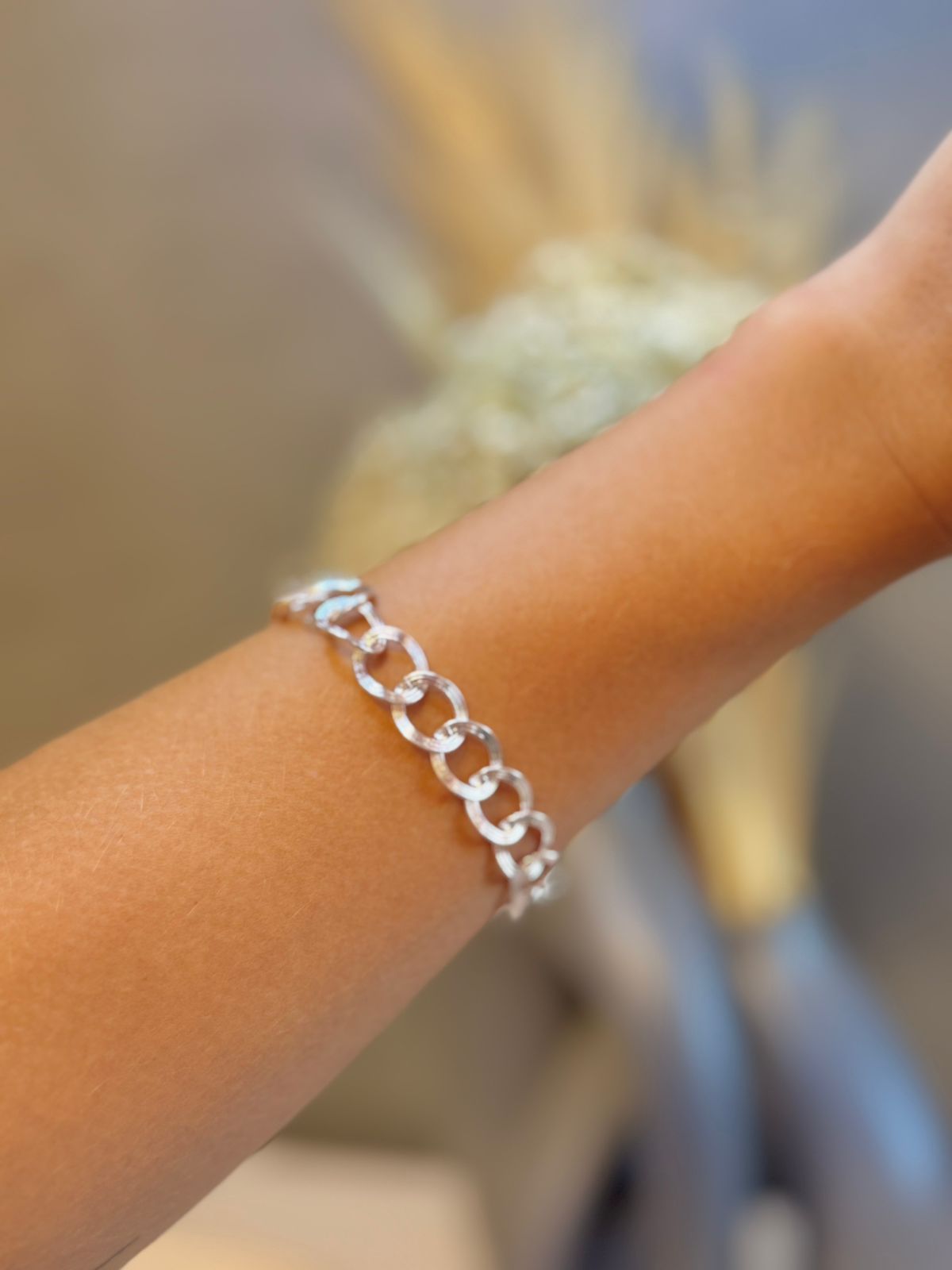 Pulseira maxi Elos Texturizados 18cm