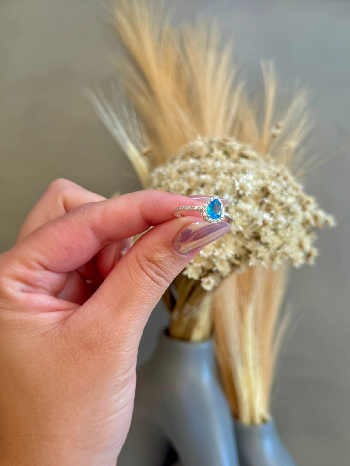 Anel Turquesa Gota