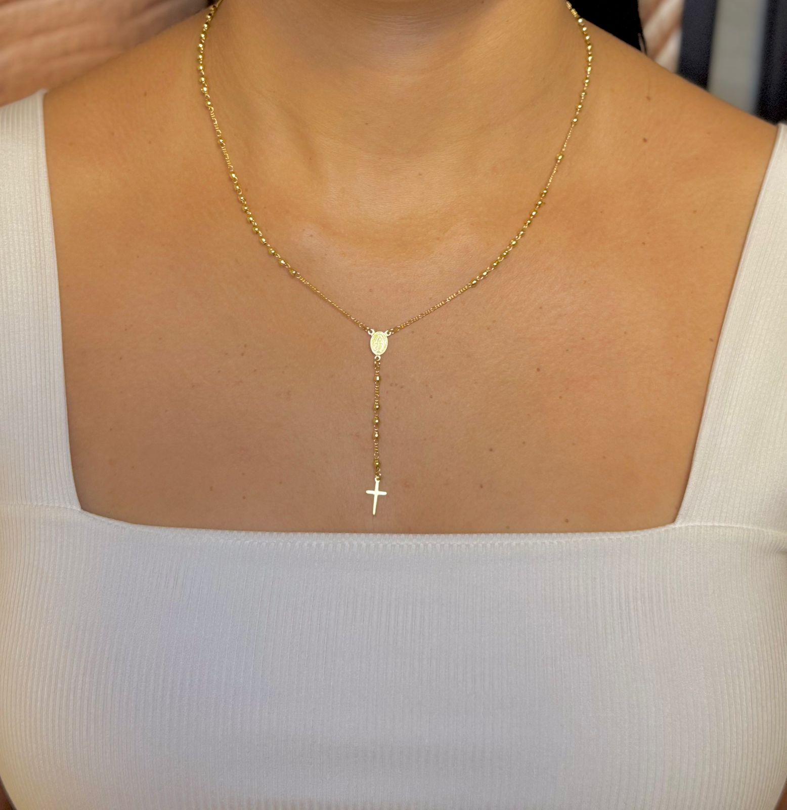 Colar Terço - Dourado
